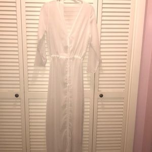 Lovely long swim cover up with slight bell sleeve